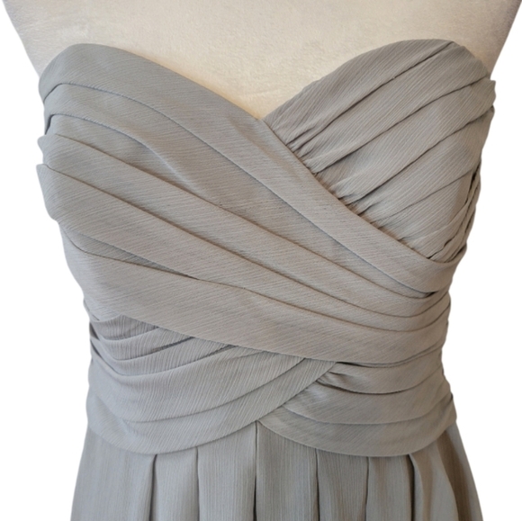 David's Bridal Gray Strapless Cocktail Dress Size 10 - Picture 3 of 6